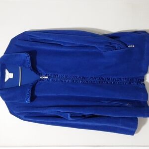 Allison Daley cardigan vintage Full zip Track Jacket women 3XL Y2k Velour Soft